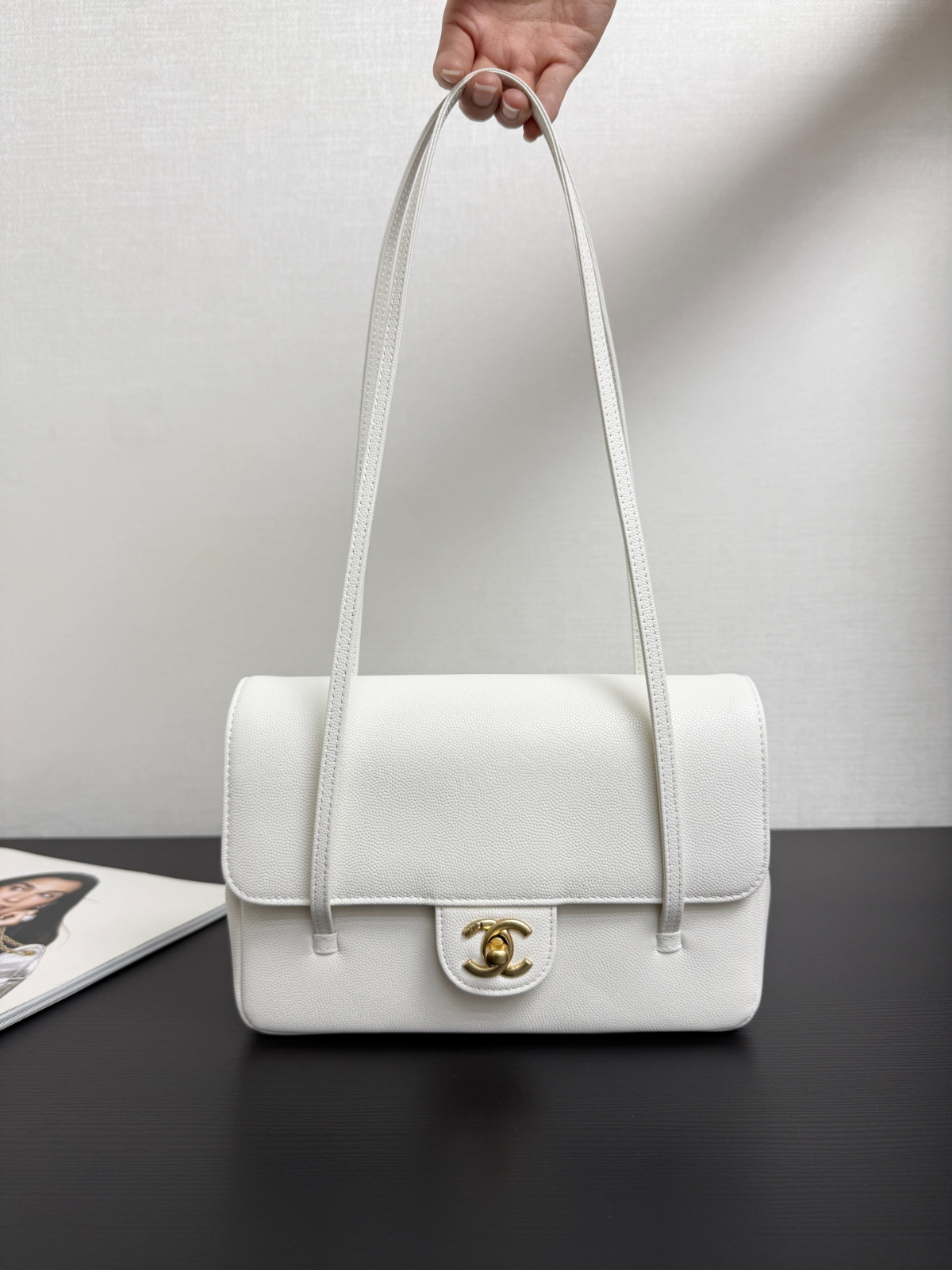 CHANEL 샤넬 싱글 플랩백 제니백 preppy coco 캐비어 22cm