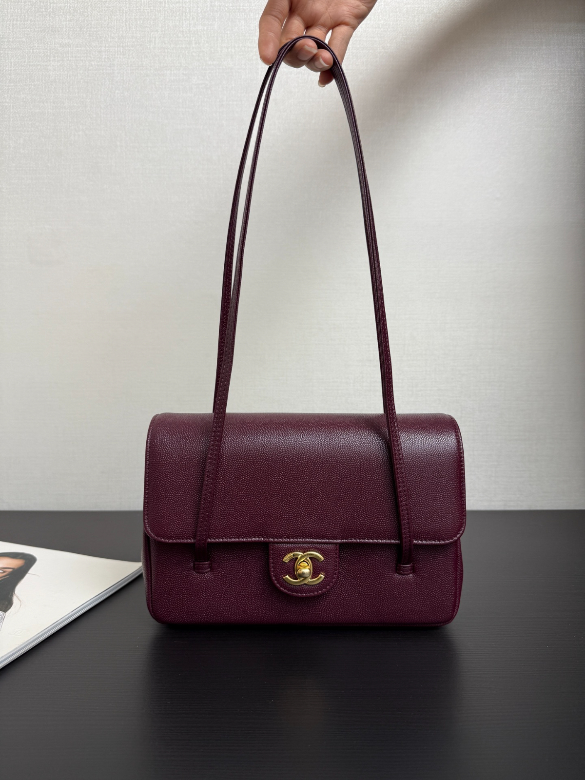 CHANEL 샤넬 싱글 플랩백 제니백 preppy coco 캐비어 22cm