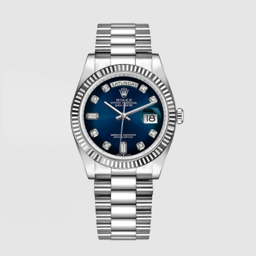 [프리미엄] ROLEX 롤렉스 데이데이트 36mm 실버 큐빅