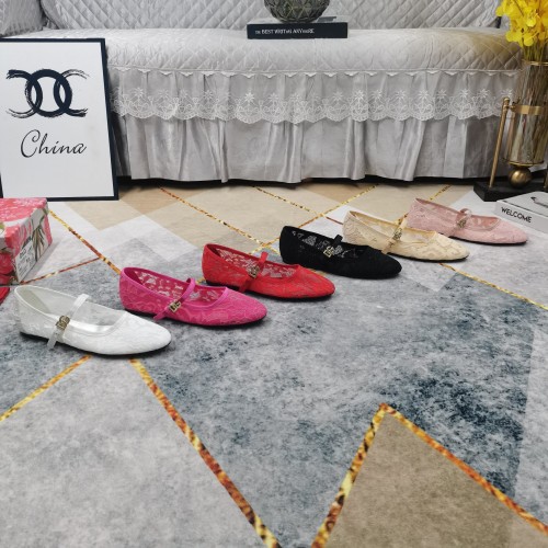 D&G 돌체엔가바나 엠블럼 레이스 발레리나 플랫슈즈