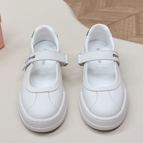 MIU MIU 미우미우 카프 레더 메리 제인 발레리나 슈즈