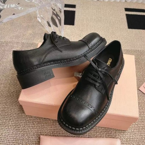 MIU MIU 미우미우 청키 가죽 옥스퍼드 슈즈