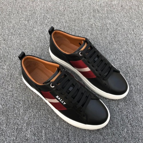 BALLY 발리 멘즈 레더 트레이너 인 블랙