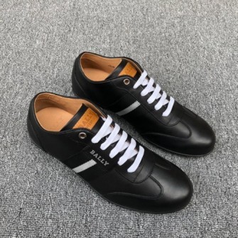 BALLY 발리 멘즈 카프레더 트레이너 인 블랙