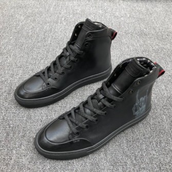 BALLY 발리 멘즈 카프레더 하이탑 트레이너 인 블랙