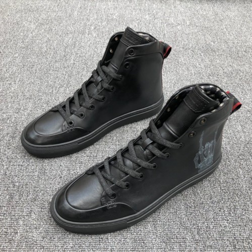 BALLY 발리 멘즈 카프레더 하이탑 트레이너 인 블랙