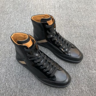 BALLY 발리 멘즈 카프레더 하이탑 트레이너 인 블랙