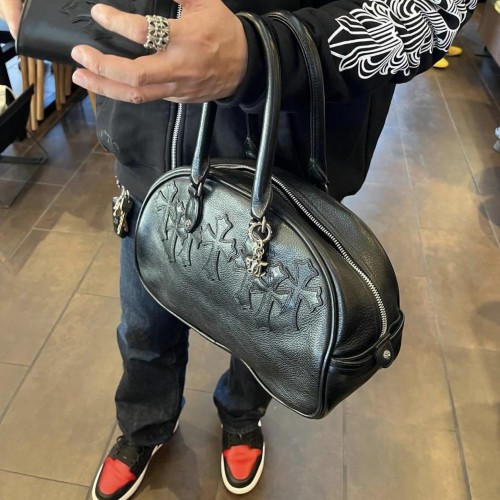 CHROME HEARTS 크롬하츠 Cemetery 세메터리 크로스패치 짐백 볼링백 32cm (925실버) #K676-1