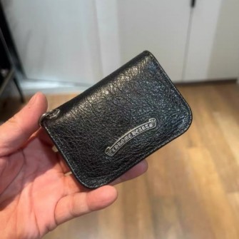 CHROME HEARTS 크롬하츠 카드 지갑(소가죽) 체인 포함(일반금속,925실버아님)