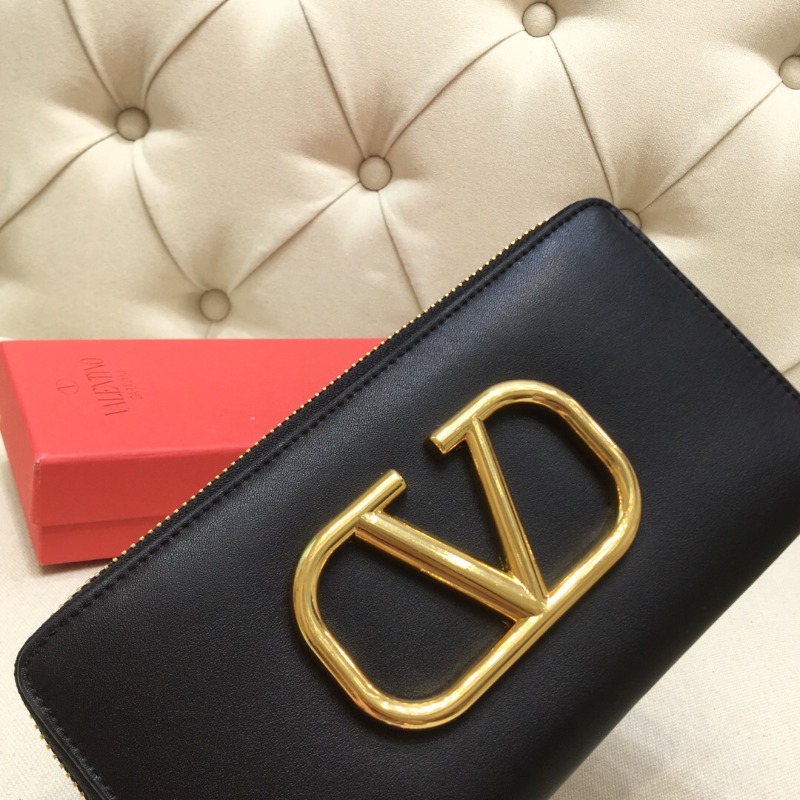VALENTINO 발렌티노 송아지 가죽 VLOGO 지퍼 지갑