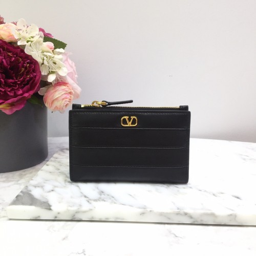 VALENTINO 발렌티노 송아지 가죽 VLOGO 지퍼 카드 케이스