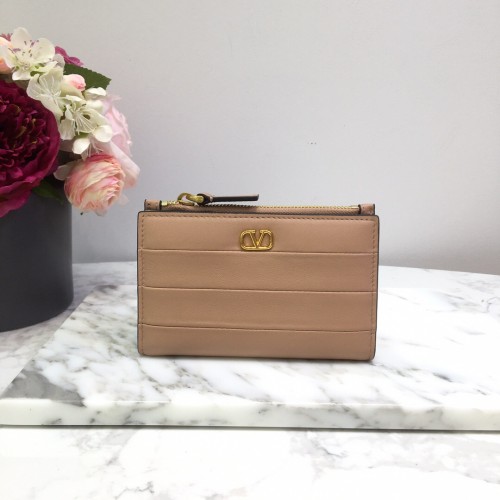 VALENTINO 발렌티노 송아지 가죽 VLOGO 지퍼 카드 케이스