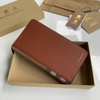BURBERRY 버버리 빈티지 체크 가죽 지퍼라운드 지갑