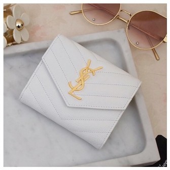 SAINT LAURENT 생로랑 모노그램 컴팩트 3단 지갑