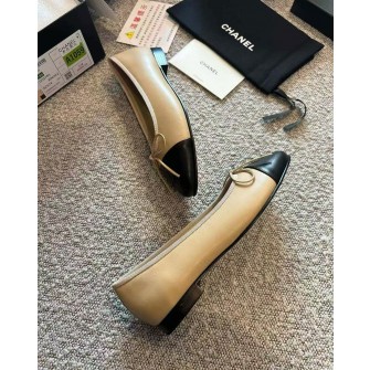 Chanel 투톤 발레 플랫 슈즈